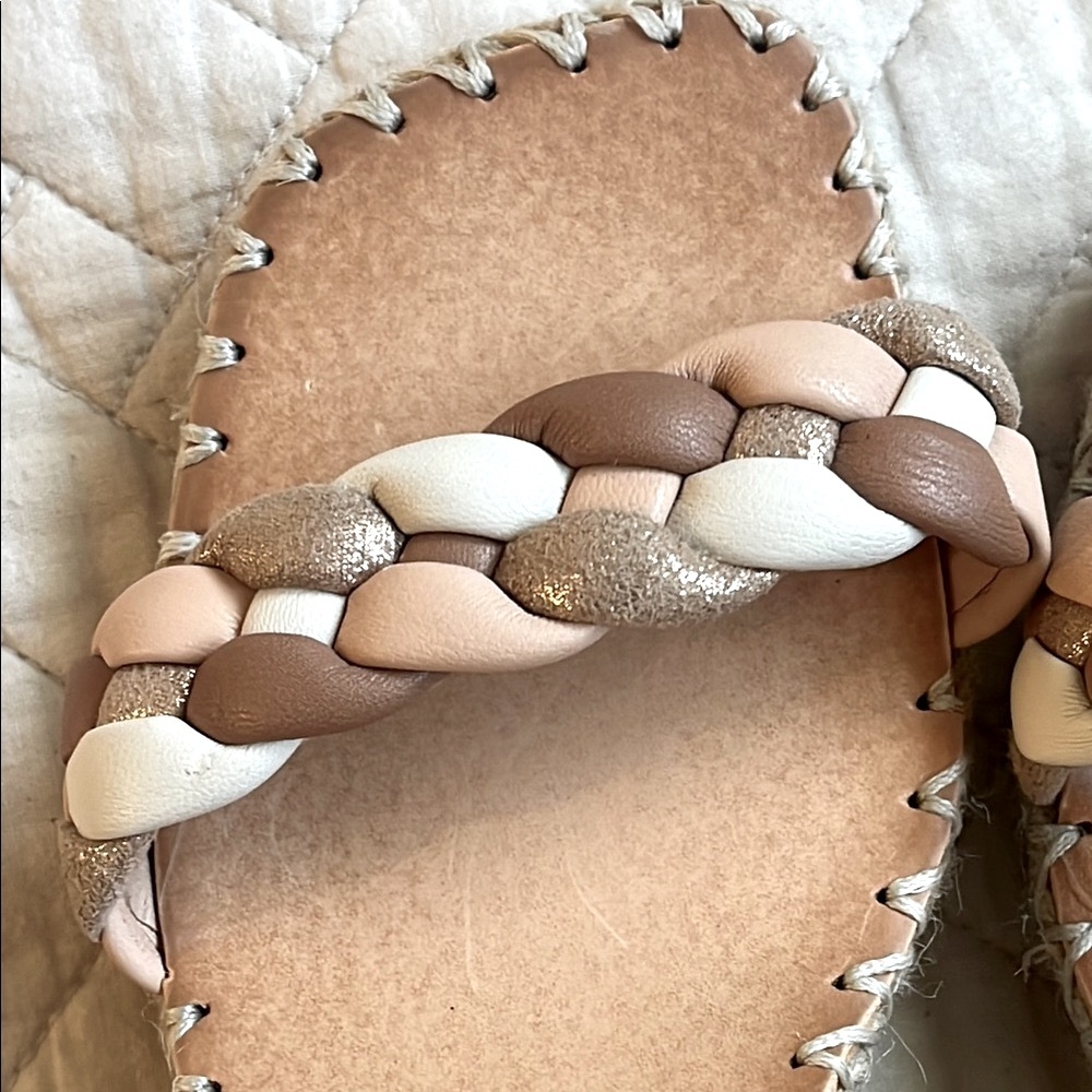 Nude Braided Espadrille Wedge Sandals with Ankle Strap - Picture 11 of 11